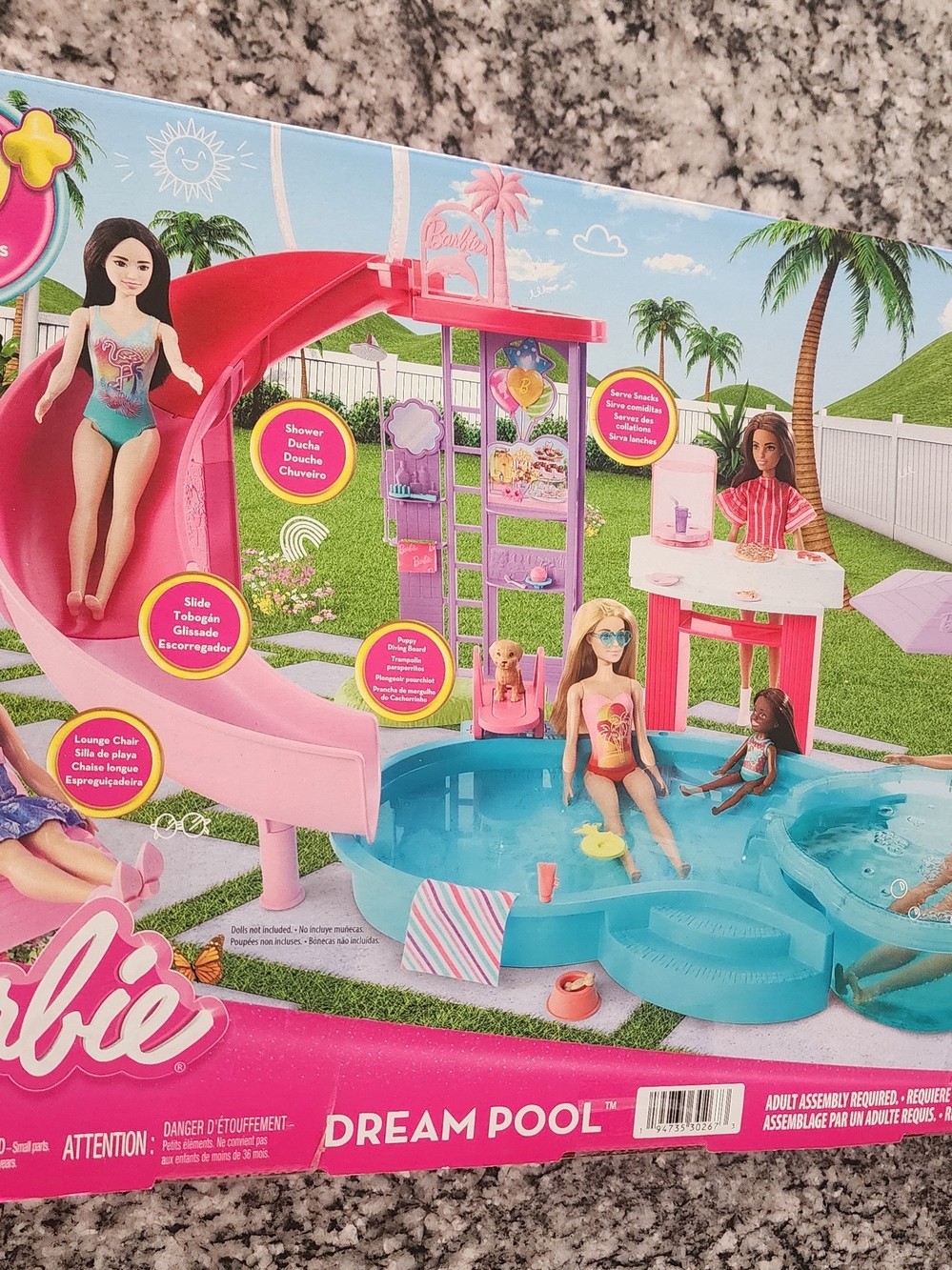 Barbie Dream Pool Playset — Pink, Blue